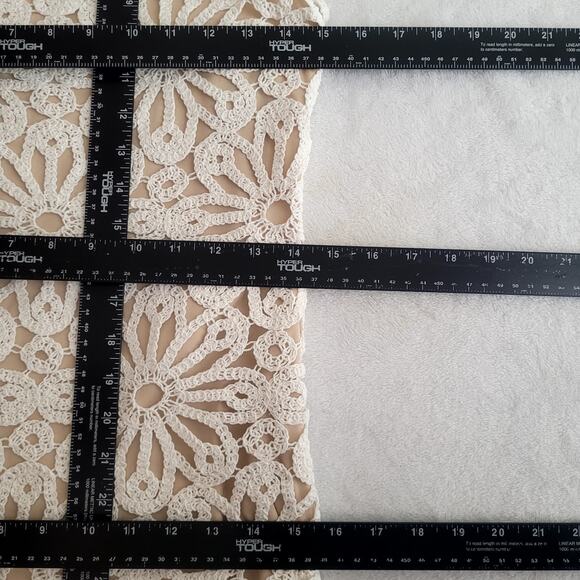 Steve Madden Sz 8 Daisy Optic White Floral‎ Crochet Embroidered Vacation Dress - Picture 7 of 8